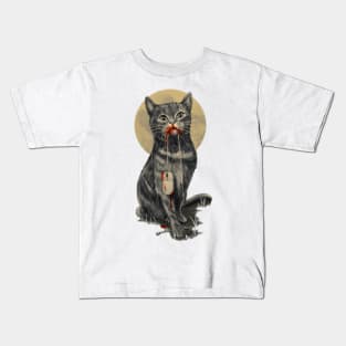 cat, hunter, rbrow, blood, cat lady, pet portrait Kids T-Shirt